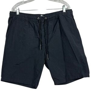 LIRX Mens Athletic Shorts Size X-Large Black 100%‎ Black Drawstring Waist